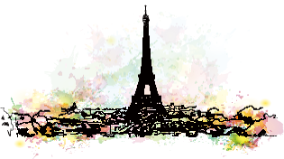 パリ・エッフェル塔の水彩画